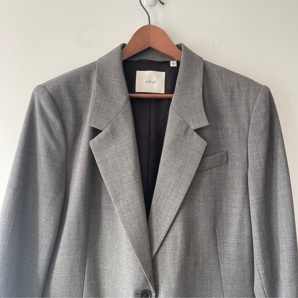 Aritzia Wilfred Francis Oversized Wool Blazer Grey Size L - Picture 4 of 12